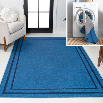 Sloane Classic 2-stripe Border Washable Area Rug